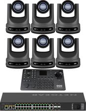 PTZOptics Move 4K 12x 6 Full Bundle | Zestaw 6x Kamera PTZ + Kontroler PTZOptics SuperJoy + Switch Netgear AV Line PoE+