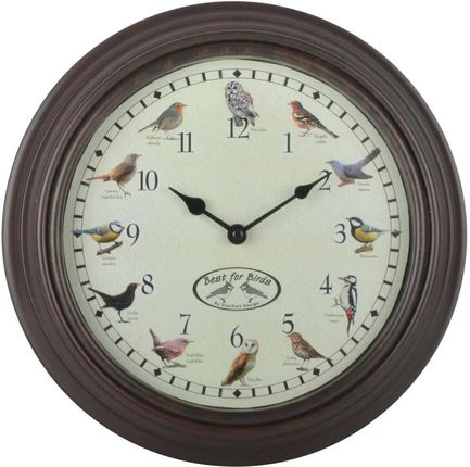 Zakito Zegar Ptaków Esschert Design 30,1X4,5Cm Brązowy Biały (Z428846)