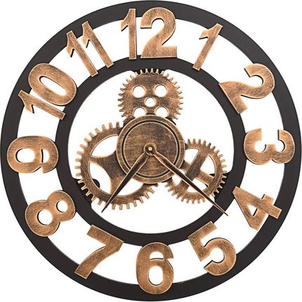 Zakito Zegar Ścienny Metalowy Złoty 58Cm Z Unikalnym Wzorem Kół Zębatych (Z283861)