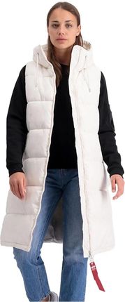 Bezrękawnik damski Alpha Industries LONG PUFFER biały 108002-578