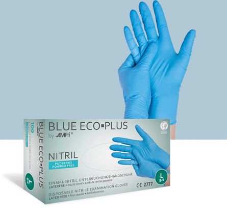 Ampri Jednorazowe Rękawice Nitrylowe Blue Eco Plus 01198 100szt. Rozmiar Rękawic: M