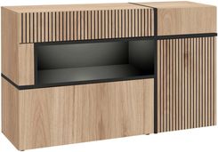 Zdjęcie Asm Meble Komoda Cross Led Hickory Jackson/Czarna HJZ-CS-SB - Chociwel