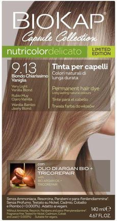 Biokap Nutricolor Delicato Farba Do Włosów 9.13 Wanilia Bardzo Jasny Blond 140ml