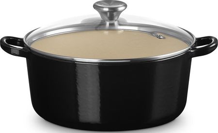 Le Creuset Brytfanna Tradition Collection 24Cm Czarny Mat Ze Szklaną Pokrywką