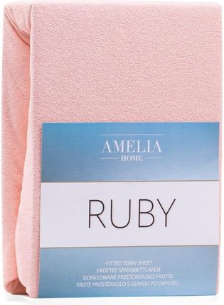 Prześcieradło RUBY kolor pudrowy róż styl klasyczny materiał frotte 100 120x200 AmeliaHome