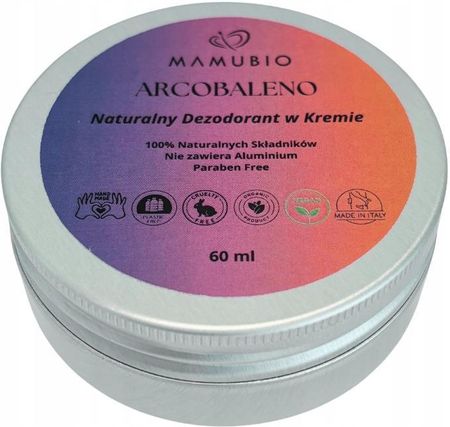 Mamubio Naturalny Dezodorant W Kremie Arcobaleno 60ml