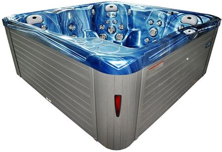 Jacuzzi 210x210 cm NIEBIESKA FALA OCEANU OBUDOWA SZARA SPA751