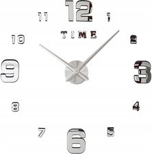 Zdjęcie ZEGAR ŚCIENNY 3D NAKLEJANY NA ŚCIANĘ XXL DUŻY 130 CM PRZYKLEJANY CICHY - Tłuszcz