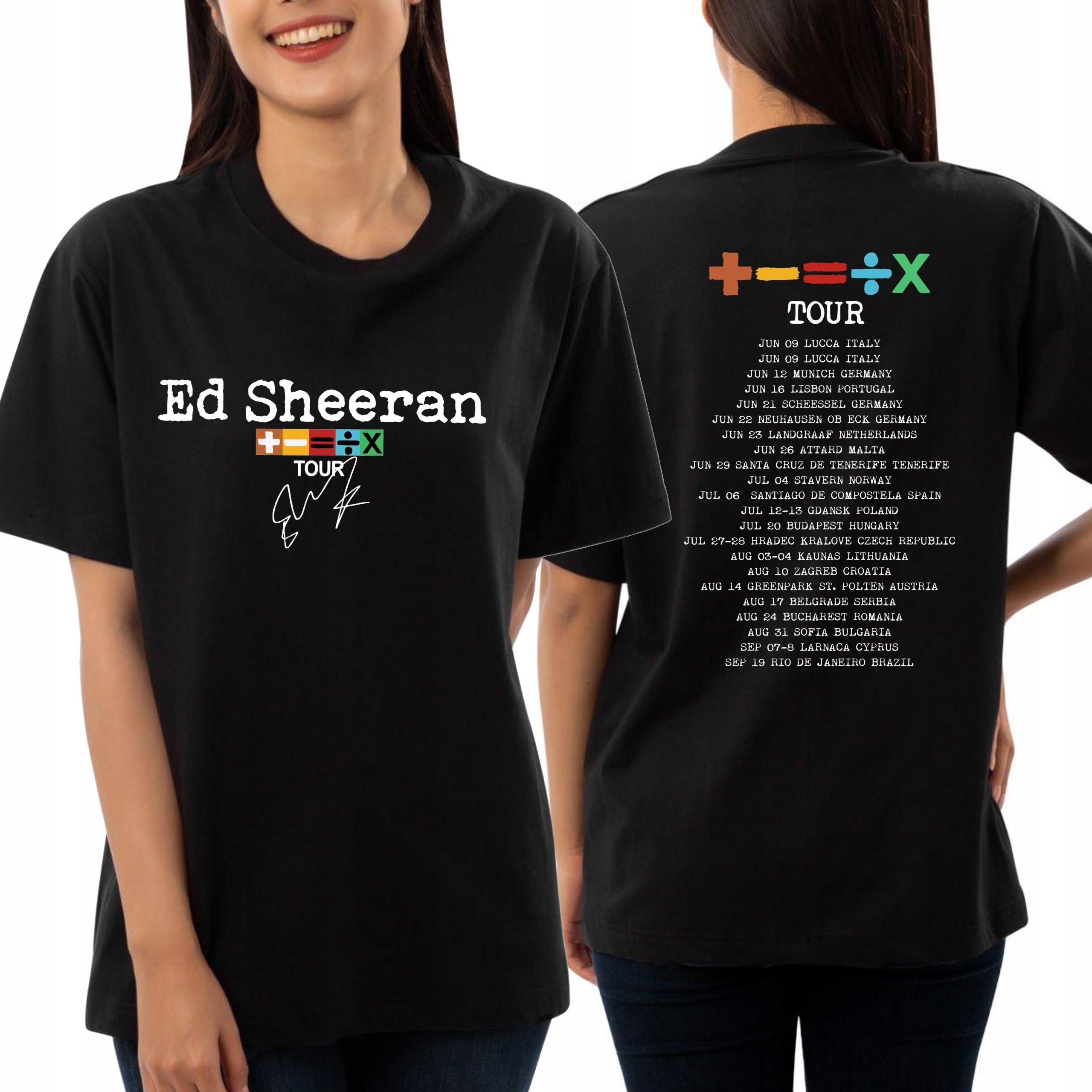 Koszulka Czarna Merch Ed Sheeran Tour Trasy Koncertowe Mix Wzorów M ...