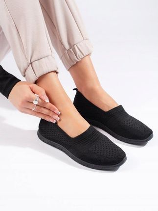 Czarne sportowe obuwie slip on 39