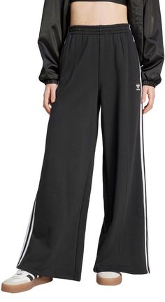 Spodnie adidas Originals 3-Stripes Loose French Terry Wide Leg - IY7255