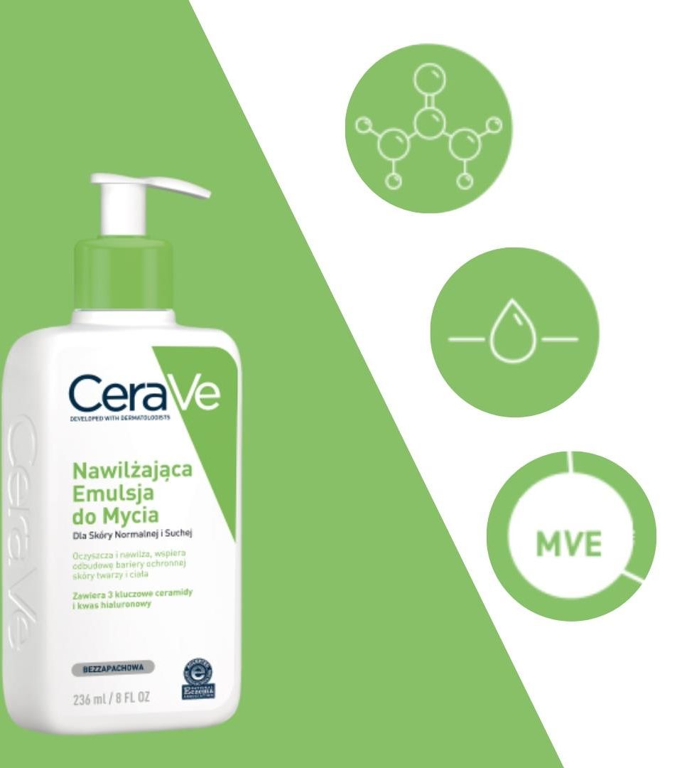 Dermokosmetyk CeraVe Emulsja Nawilżająca do Mycia 236ml, Żel