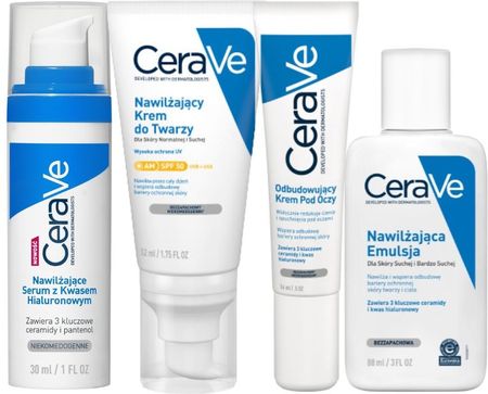 CeraVe Zestaw Serum Kwas Hialuronowy 30ml, Krem Spf 50 52ml, Krem pod Oczy