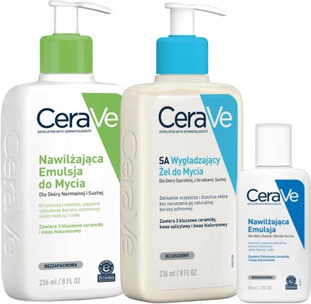 CeraVe Sa Żel Wygładzający, Emulsja Nawilżająca do Mycia 236ml