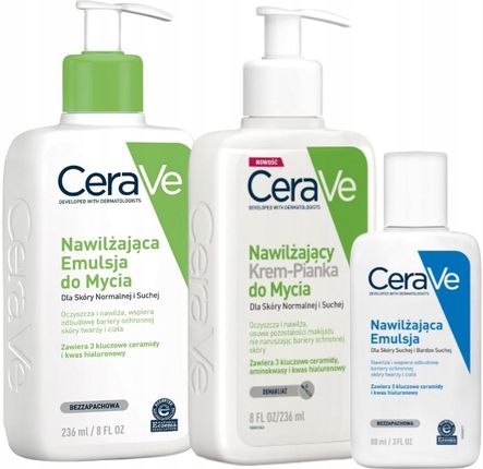 CeraVe Emulsja Nawilżająca do Mycia 236ml, Krem-Pianka Demakijaż