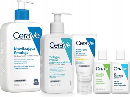 CeraVe Limitowany Zestaw Emulsja 473ml, Żel 236ml, Krem Spf 30