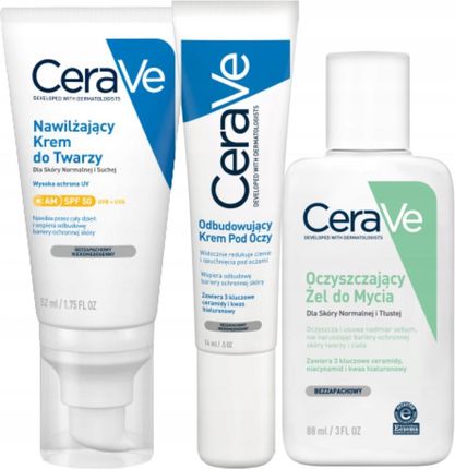 CeraVe Nawilżający Krem do Twarzy Spf 50 52ml Krem pod Oczy 14g