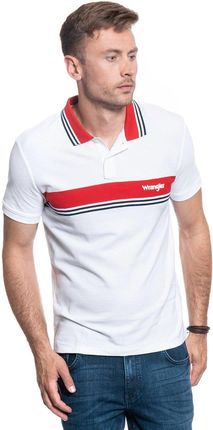 MĘSKA KOSZULKA POLO WRANGLER SS COLOURBLOCK POLO WHITE W7E3KF989