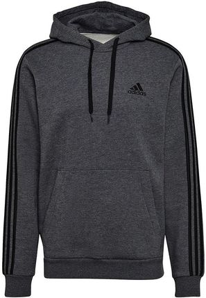 Adidas Bluza męska adidas Essentials Fleece 3-Stripes Hoodie ciemnoszara GK9082