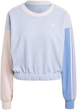 Adidas Bluza damska adidas Essentials 3-Stripes Crop błękitno-różowa IC9873