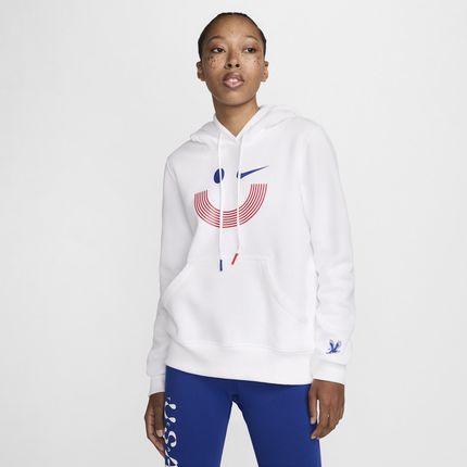 Damska bluza z kapturem Nike USA Phoenix Fleece - Biel