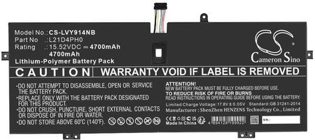 Cameron Sino Lenovo Yoga 9 14ITL5-82BG008EPB/5B11D97138 4700mAh 72.94Wh Li-Ion 15.52V (CSLVY914NB)