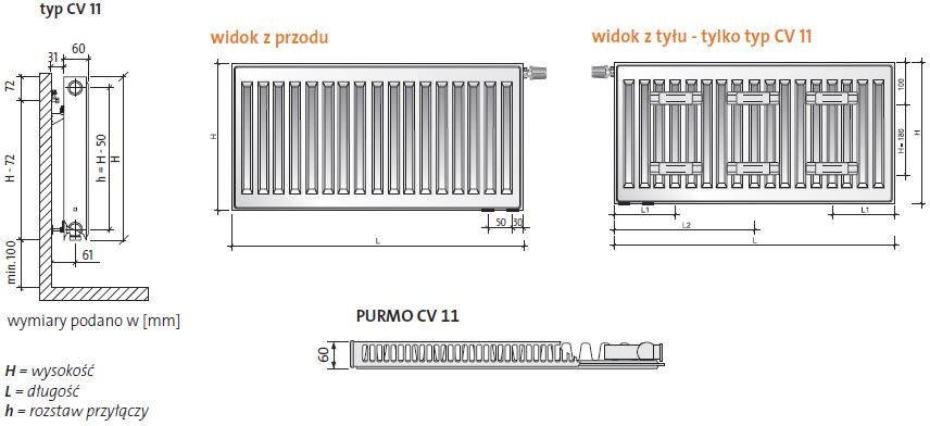 Grzejnik pokojowy Purmo Ventil Compact Cv11 600X500 - Opinie i ceny na ...