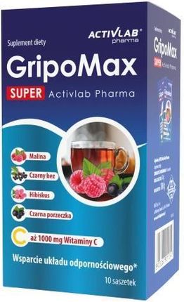 GripoMax SUPER Wspiera odporność w okresie jesienno-zimowym (10 saszetek)