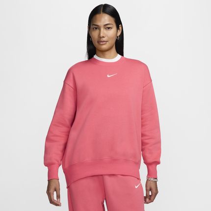 Damska bluza dresowa z półokrągłym dekoltem o kroju oversize Nike Sportswear Phoenix Fleece - Różowy