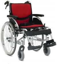 Armedical Bardzo Lekki Wózek Inwalidzki Ergonomic 13kg Czerwony, Koła Pełne, Szer. Siedz. Wózka Inw. 43cm (Ar300Czerwony43Peł)