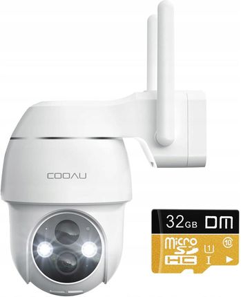 Cooau Kamera Zewnętrzna Obrotowa Wifi 2K 3Mpx 4X Zoom 5200Mah 32Gb Do Monitoringu