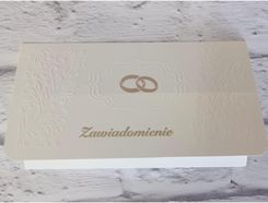 Zdjęcie Produkt z Outletu: TŁOCZONE ZAPROSZENIA ŚLUBNE ZAWIADOMIENIE + KOPERTA Książki , zabawki - Nekla
