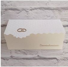 Zdjęcie Produkt z Outletu: TŁOCZONE ZAPROSZENIA ŚLUBNE ZAWIADOMIENIE + KOPERTA Książki , zabawki - Krzywiń