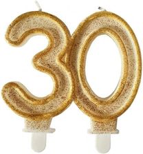 Zdjęcie Goparty Świeczka Urodzinowa 30 Złoty Brokat - Milicz