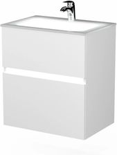 Zdjęcie Krofam Szafka Łazienkowa Pod Umywalkę Led Neo 60 Cm Biały Połysk 160 0001 - Warszawa
