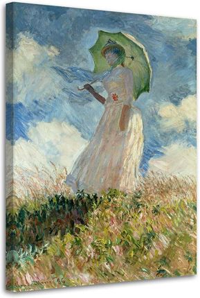 Obraz Na Płótnie Kobieta Z Parasolem Obrócona W Lewo C. Monet Reprodukcja 40X60
