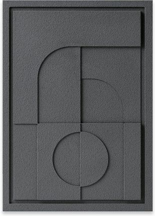 Dekoracja ścienna – obraz tłoczony 3D - 35 x 2 x 50 cm - GEOMETRIC V - Smokey Grey - Murso