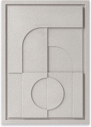 Płaskorzeźba na ścianę 3D - 35 x 2 x 50 cm - GEOMETRIC V - Natural Cream - Murso