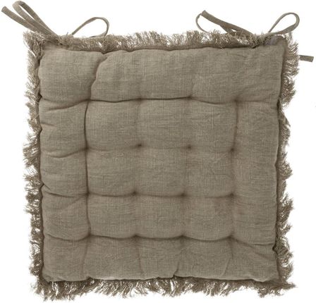 Home Styling Collection Poduszka Na Krzesło Pikowana Simply Bawełna Wiązania 40X40Cm A35821940Khaki 