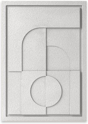 Nowoczesny dekor ścienny 3D - 50 x 2 x 70 cm - GEOMETRIC V - Bianco - Murso