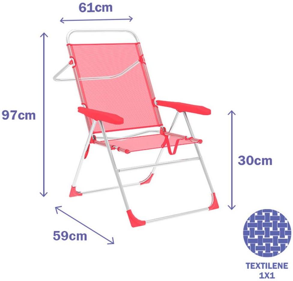 Folding Chair Marbueno Coral 69 x 110 x 58 cm