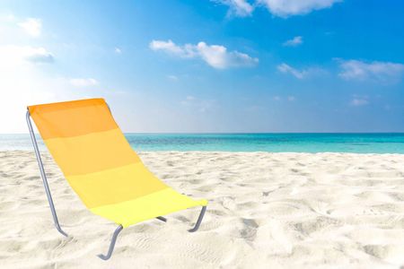 Outdorium Leżak Turystyczny Plażowy Składany Olek Żółty - zdjęcie 2