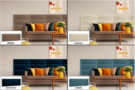 Smartlife Panel Tapicerowany Prostokąt Welur Bordowy 100x20cm - zdjęcie 4