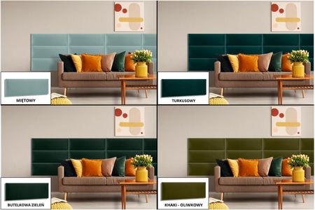 Smartlife Panel Tapicerowany Prostokąt Welur Bordowy 100x20cm - zdjęcie 6