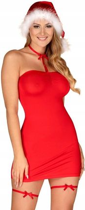 Koszulka Kissmas Chemise Red + czapka + podwiązki + choker GRATIS! Czerwony