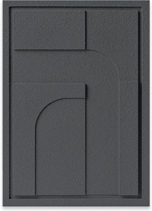Płaskorzeźba na ścianę 3D - 35 x 2 x 50 cm - GEOMETRIC IV - Smokey Grey - Murso