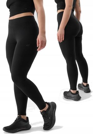 Damskie legginsy bawełniane sportowe 4F F137 czarny S