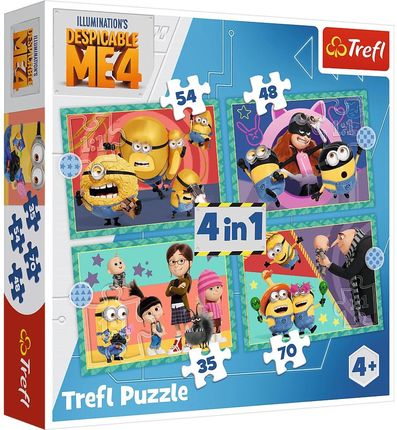 Trefl Puzzle 4w1 Zwariowane Minionki 34648