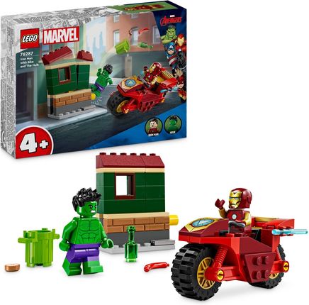 LEGO Super Heroes Marvel 76287 Iron Man z motocyklem i Hulk