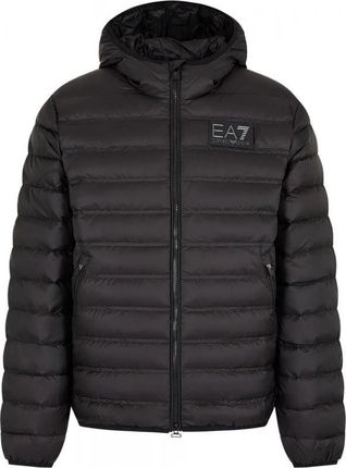 EMPORIO ARMANI EA7 puchowa męska kurtka z kapturem BLACK